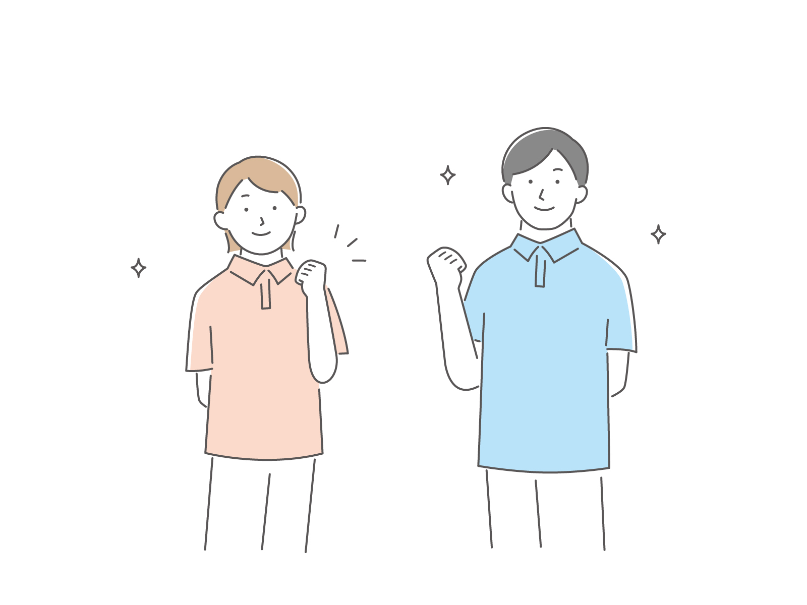 介護スタッフガッツポーズ