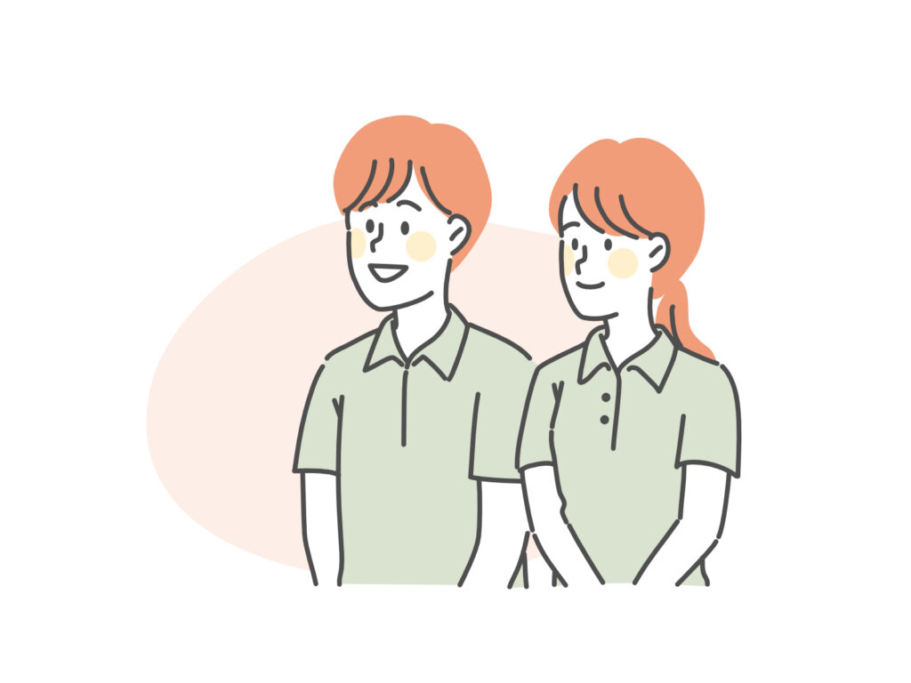 男女の介護士のイラスト