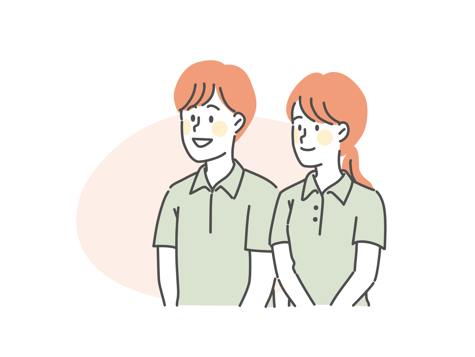 男女の介護士のイラスト